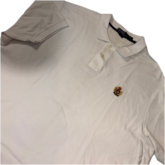 Vintage 90's Polo Ralph Lauren Embroidered Crest Mesh Golf Shirt Men's XXL